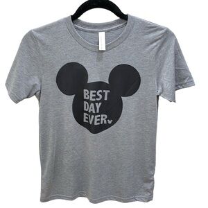 NWOT Best Day Ever Graphic Short Sleeve T Shirt YOUTH Grey Black